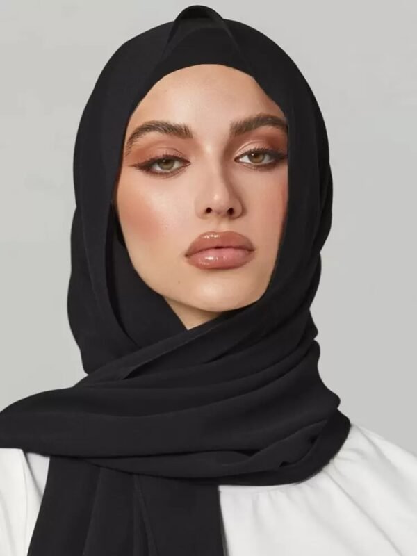 Black Georgette Hijab Set