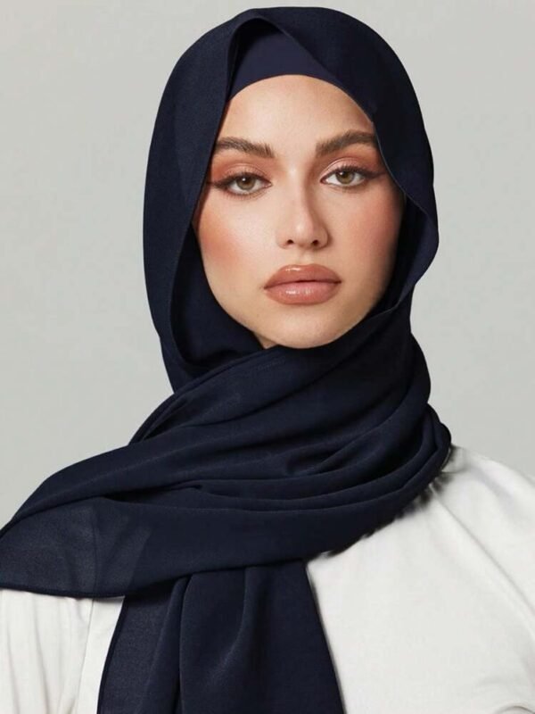 Deep Navy Georgette Hijab Set