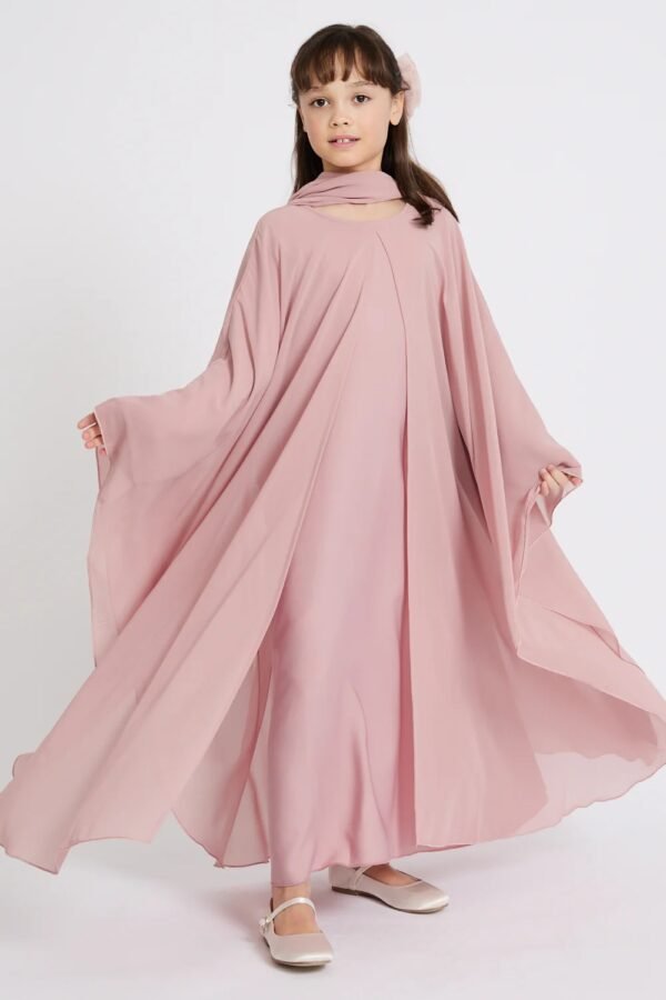 Blush Pink Kids Georgette & Nida Abaya