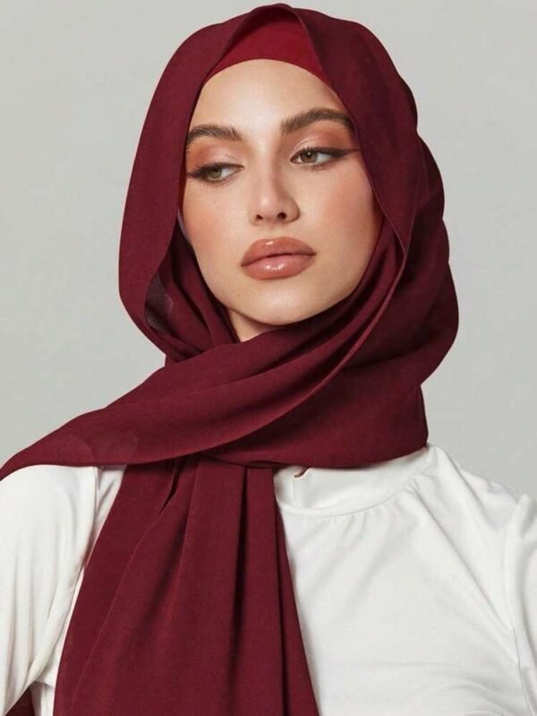 Deep Maroon Georgette Hijab Set