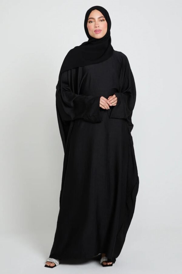 Classic Soft Sheen Closed Abaya – Black